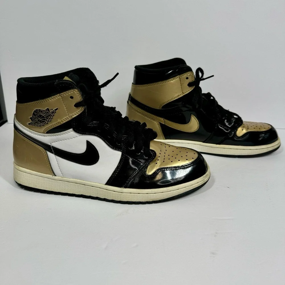 Nike Air Jordan 1‎ Retro High OG NRG Gold Toe With COA 861428-007 Mens Sz 10